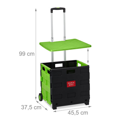 Skládací nákupní vozík na kolečkách, nosnost 35 kg
