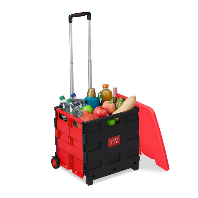 Skládací nákupní vozík na kolečkách, nosnost 35kg
