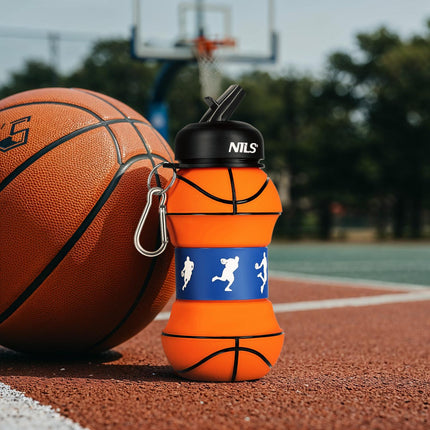 Skládací silikonový kelímek 550ml – basketbalový motiv