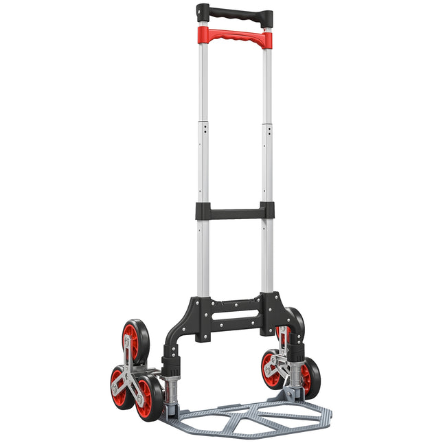 Skládací schodišťový rudl, 6 koleček, nosnost 70kg, červená