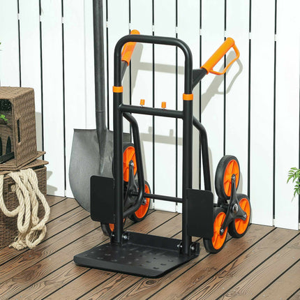 Folding Stair Climbing Hand Truck, Steel Frame, 120kg Capacity