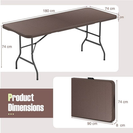 Skládací stůl 180 x 74 cm, HDPE deska, bezpečnostní zámek