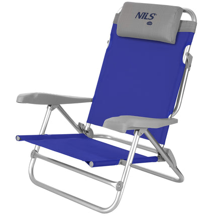 Skládací turistická židle, modrošedá, kompaktní design