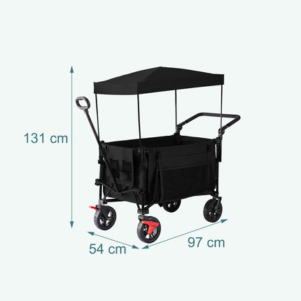 Skládací vozík se střechou, objem 200L, nosnost 150kg