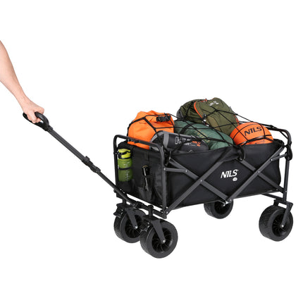 Skládací přepravní vozík, černá, objem 100L