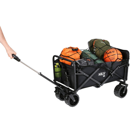 Skládací přepravní vozík, černá, objem 160L