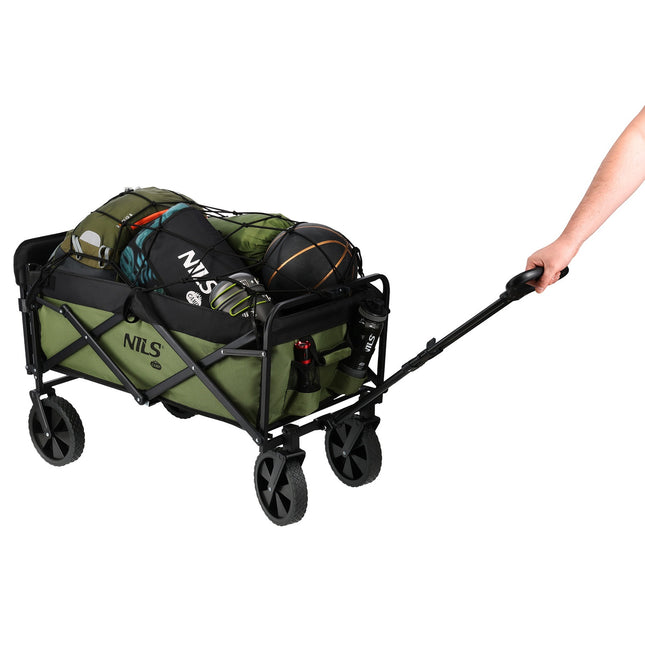 Skládací přepravní vozík, zelená, objem 150L