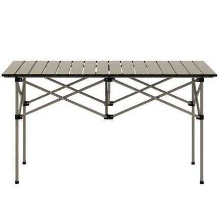 Skládací hliníkový kempingový stolek – lehký, 95 x 55 cm, khaki