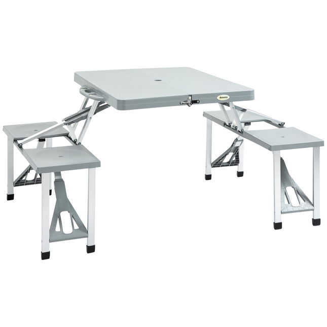 Campingtafelset Picknicktafel Zitgroep Klaptafel Met 4 Aluminium Stoelen 135 X 82 X 66 Cm