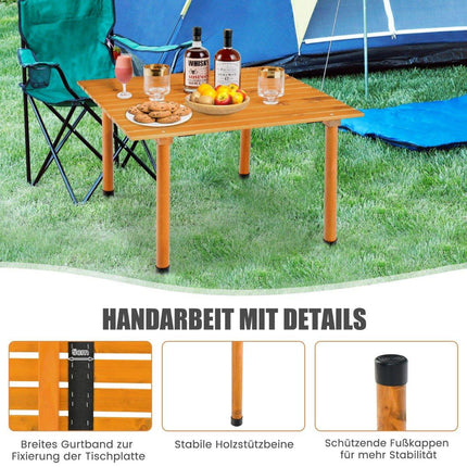 Folding camping table with carry bag for beach picnics & fishing trips nature