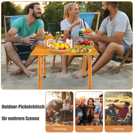 Folding camping table with carry bag for beach picnics & fishing trips nature