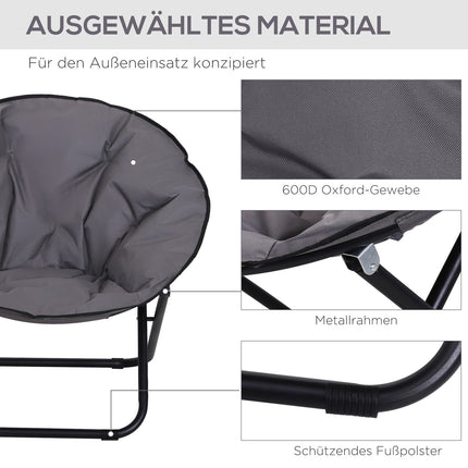 Folding Camping Chair, Metal & Oxford Fabric, 80x80x75 cm
