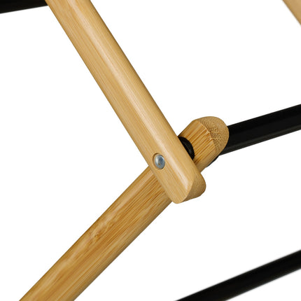Folding clothes horse in bamboo & metal