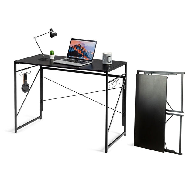 Opvouwbare computertafel, werktafel met metalen frame, laptoptafel, draagvermogen tot 115 kg, 100 x 50 x 75 cm, zwart