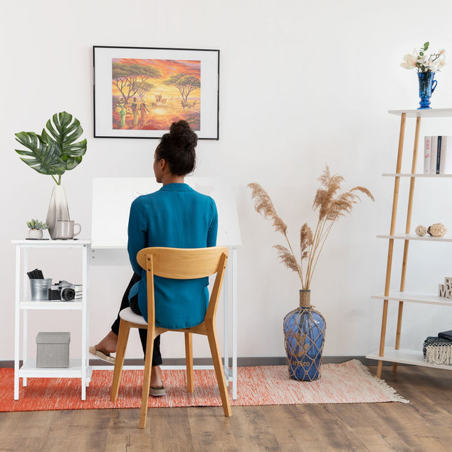 Opvouwbaar bureau met 3 planken