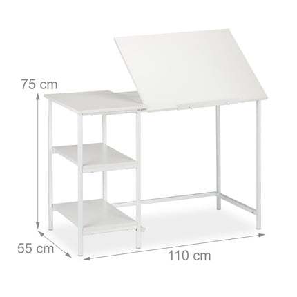 Folding desk with 3 shelves