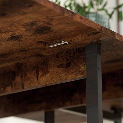 Folding Dining Table, Industrial Design, Seats 4, Brown