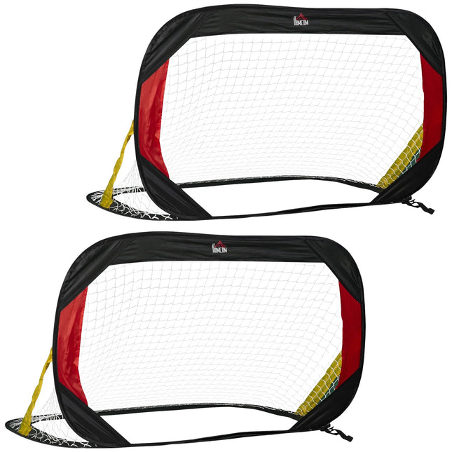 Folding football goals in steel set of 2 for garden or park
