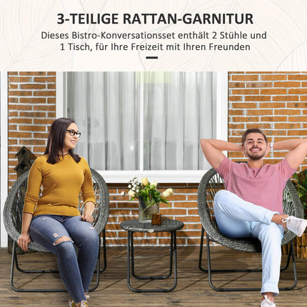 Zahradní balkonový nábytkový set se stolem a polstrovanými židlemi