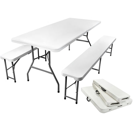 Skládací zahradní stůl 180cm + 2 lavice