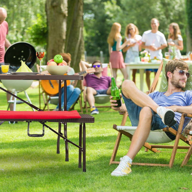 Opvouwbare tuintafel in houtlook