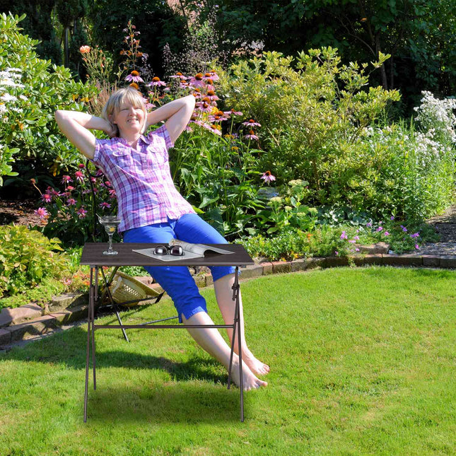 Opvouwbare tuintafel met houten look