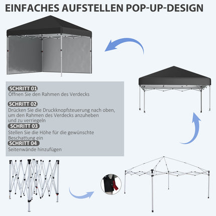 Pop-up stan 2.97x2.97m, UV ochrana s bočními stěnami