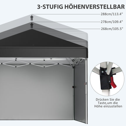 Pop-up stan 2.97x2.97m, UV ochrana s bočními stěnami
