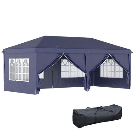 Folding pavilion 5.85x2.95m with UV protection & Sides