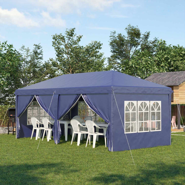 Skládací zahradní pavilon 5.85x2.95m s UV ochranou a bočnicemi