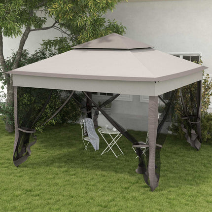 Pop-up zahradní party stan s bočními stěnami, světle šedý 3.25m