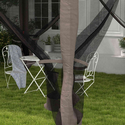 Pop-up zahradní party stan s bočními stěnami, světle šedý 3.25m
