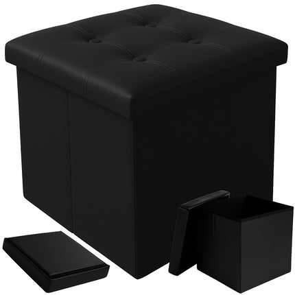 Folding pouffe black 25779