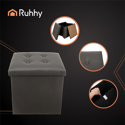 Folding pouffe gray 25780