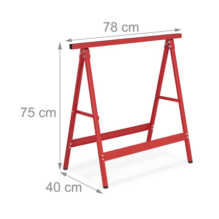 Folding stands, set of 2 in red