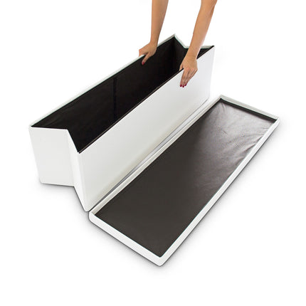 Folding storage bench in artificial leather