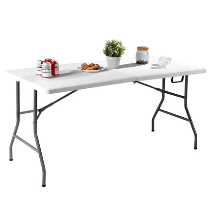 Skládací stůl kempingový stůl zahradní stůl bílý 153 cm x 74 cm x 74 cm