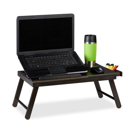 Skládací stolek pod notebook tmavě hnědý