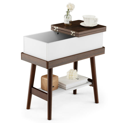 Skládací stolek konferenční stolek se sklopnou deskou 180° 60 x 30 x 60 cm tmavě hnědý
