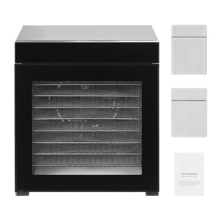 Food Dehydrator, 10 Stainless Trays, 1000W, Timer