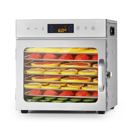 Food Dehydrator, 8 Stainless Trays, 400W, 24H Timer