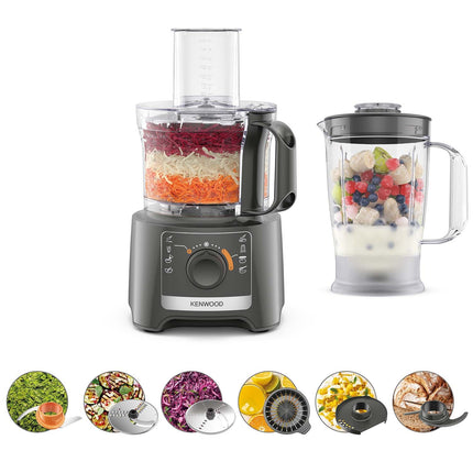 Keukenmachine, 3,6L, Compact, Grijs