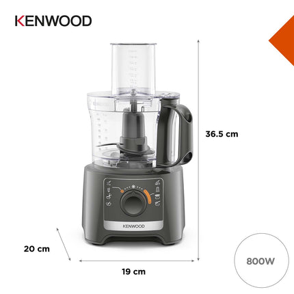 Keukenmachine, 3,6L, Compact, Grijs