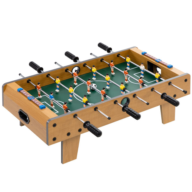 Tafelvoetbalset, compact houten ontwerp, 2 ballen, scoreborden