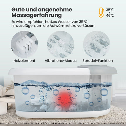 Foot Spa Massager with Heat, Bubbles & Pedicure Stone