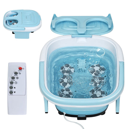 Foot bath massager foldable with remote control foot bath whirlpool 42 x 40 x 24 cm blue