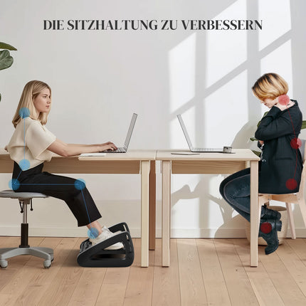 Nastavitelná ergonomická podnožka s masážním povrchem, černá