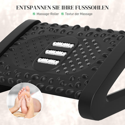 Nastavitelná ergonomická podnožka s masážním povrchem, černá
