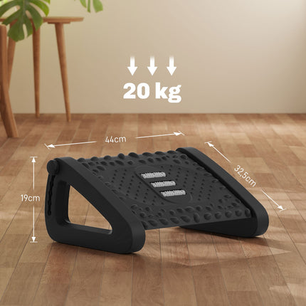 Nastavitelná ergonomická podnožka s masážním povrchem, černá