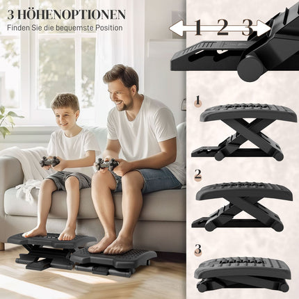 Nastavitelná protiskluzová ergonomická podnožka do domácí kanceláře